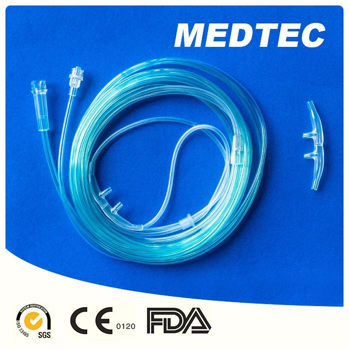 Hight Quality CO2 Monitoring Nasal Cannula for Single Use in Transparent and Green Color