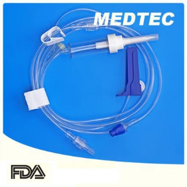 Spiral Luer Lock Infusion Set/IV Giving Set with Latex-Free Y-Site